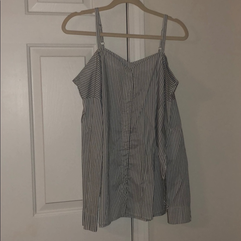 Off The Shoulder Button Down Blouse - image 1